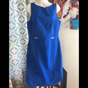EUC - Ann Taylor bright blue sleeveless dress